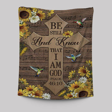 Be Still And Know That I Am God Cross Hummingbird Tapestry Wall Art - Bible Verse Tapestry Art - Inspirational Art -  Christian Indoor Wall Tapestries