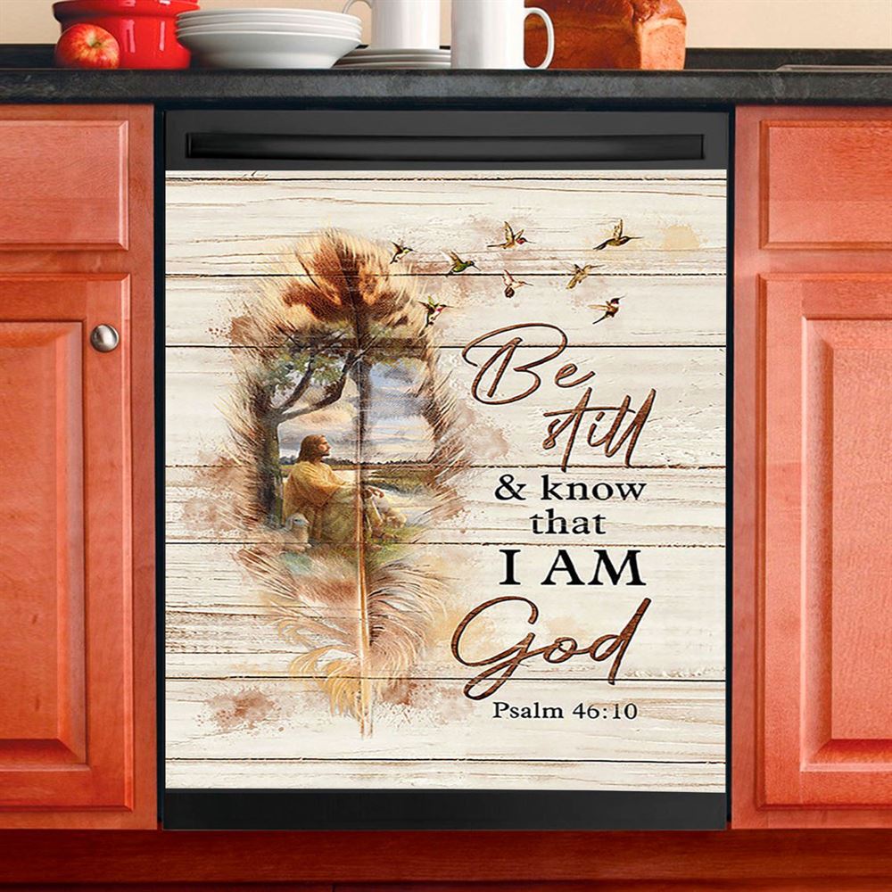 Be Still And Know That I Am God Dishwasher Cover Dishwasher Cover, Jesus With Crown Of Thorn Dishwasher Magnet Cover, Bible Verse Kitchen Decor