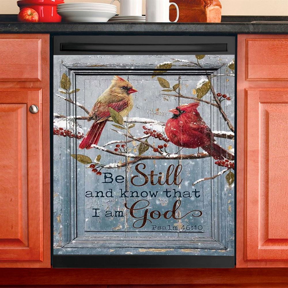 Be Still And Know That I Am God Dishwasher Cover, Jesus Walking Lion Of Judah And Lamb Dishwasher Magnet Cover, Bible Verse Kitchen Decor