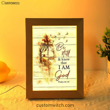 Be Still And Know That I Am God Frame Lamp - Jesus And The Lamb Hummingbird Frame Lamp - Christian Art - Religious Home Decor