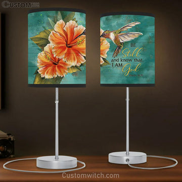 Be Still And Know That I Am God Gladiolus Flower, Hummingbird Lamp Gift Table Lamp - Christian Lamp Gift - Religious Art