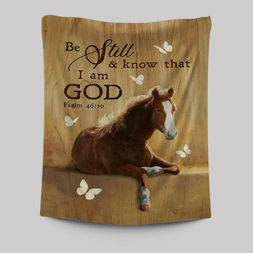 Be Still And Know That I Am God Horse White Butterfly Tapestry Wall Art - Bible Verse Tapestry Art - Inspirational Art -  Christian Indoor Wall Tapestries