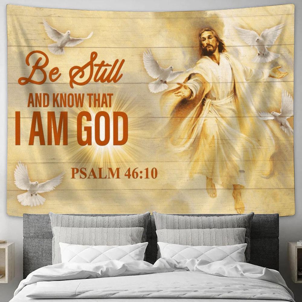 Be Still And Know That I Am God Jesus Heaven Tapestry, Tapestries for Living Room Bedroom