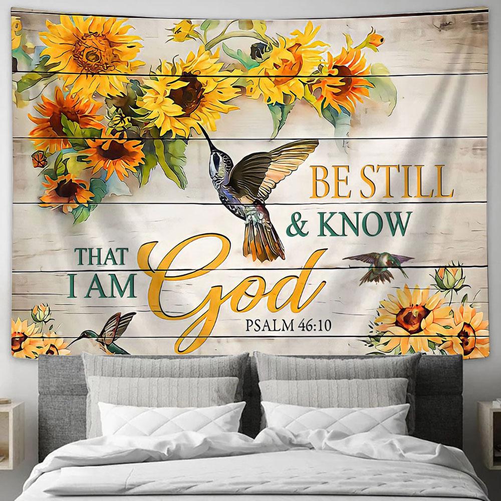 Be Still And Know That I Am God Psalm 46 10 Tapestry Wall Art - Christian Wall Tapestry - Scripture Tapestry Prints