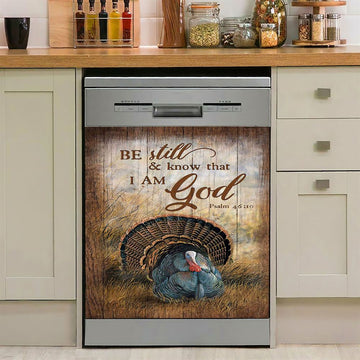Be Still And Know That I Am God Turkey Rice Field Dishwasher Cover, Christian Dishwasher Magnet Cover, Bible Verse Kitchen Decor