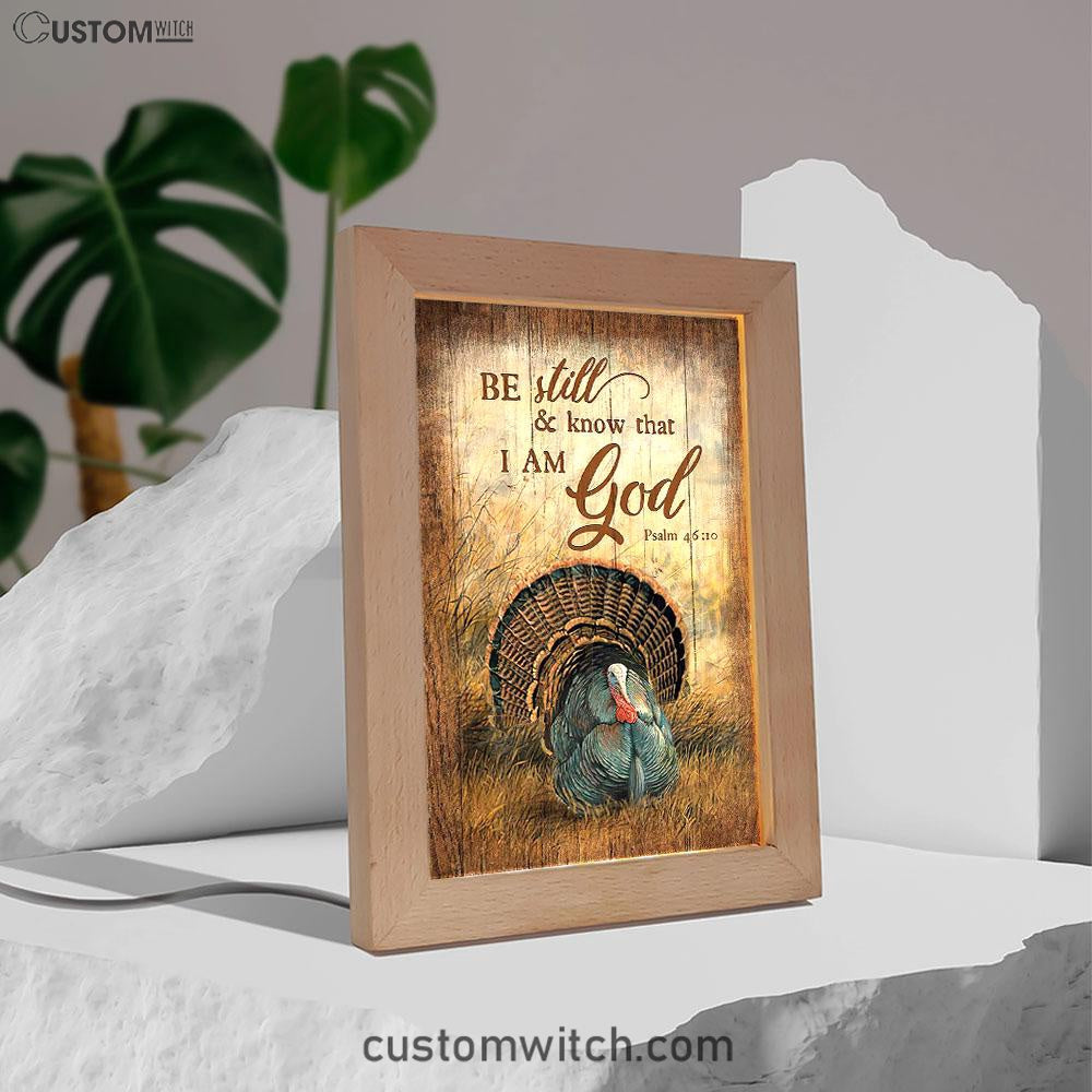 Be Still And Know That I Am God Turkey Rice Field Frame Lamp Art - Christian Art - Bible Verse Art - Religious Home Decor