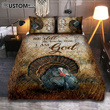 Be Still And Know That I Am God Turkey Rice Field Quilt Bedding Set Art - Christian Art - Bible Verse Bedroom - Religious Home Decor