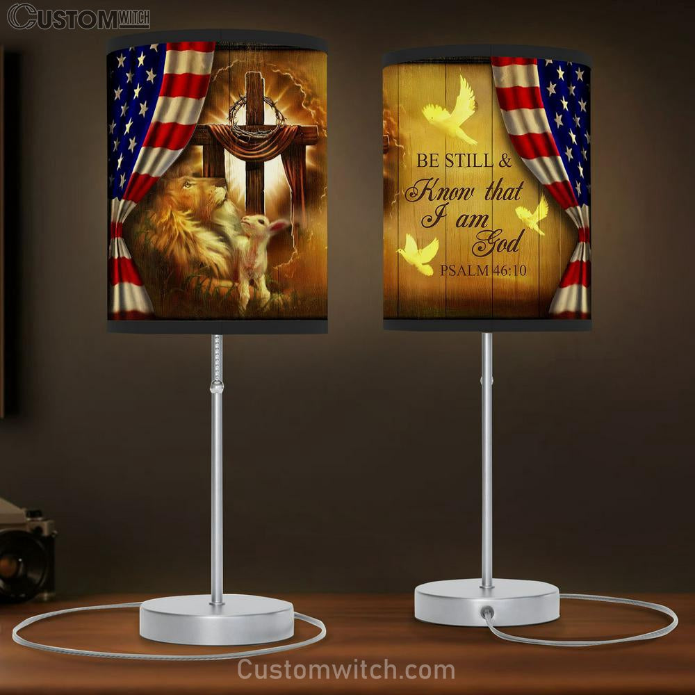 Be Still &amp; Know That I Am God Psalm 46 10 Table Lamp Gift - Christian Wall Table Lamp - Scripture Table Lamp Prints
