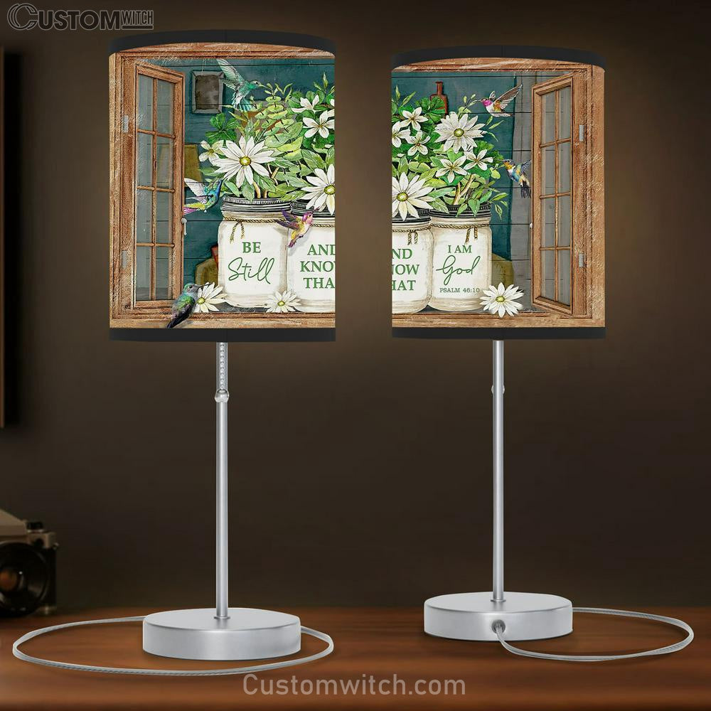 Be Still and Know That I Am God Table Lamp Gift - Psalm 46 10 - Christian Wall Table Lamp - Scripture Table Lamp Prints