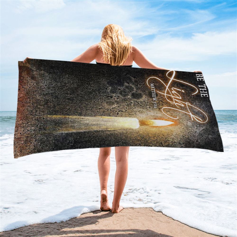 Be The Light Jesus Candle Beach Towel - Christian Beach Towel - Religious Beach Towel