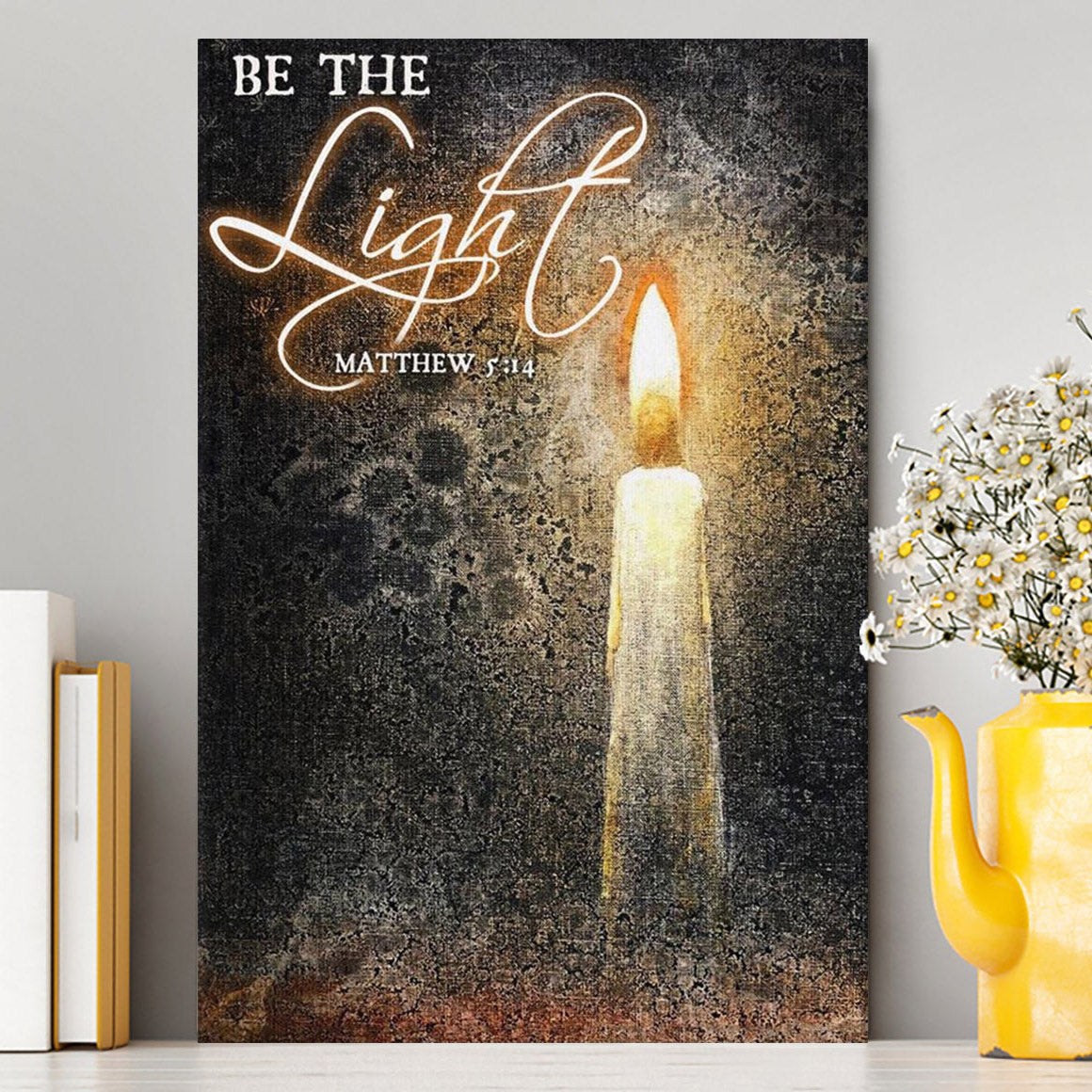 Be The Light Jesus Candle Canvas Wall Art - Christian Wall Art Decor - Religious Canvas Prints