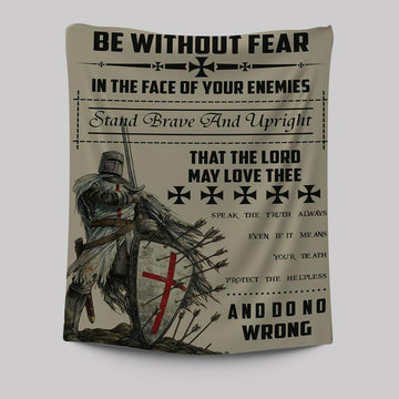 Be Without Fear Warrior Tapestry Wall Art - Christian Wall Tapestry - Religious Tapestries Wall Hanging Prints