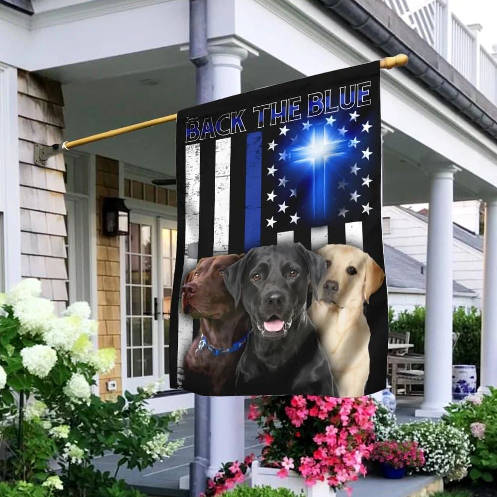 Beagle Back The Blue Christian Cross Flag, Outdoor Christian House Flag, Christian Flag, Scripture Flag, Garden Banner