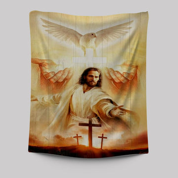 Beautiful Dove, Pray For Healing, Jesus&#39;s Hand, Cross Tapestry