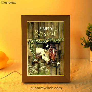 Beautiful Horse Simply Blessed Frame Lamp Art - Bible Verse Wooden Lamp - Inspirational Art - Christian Home Decor