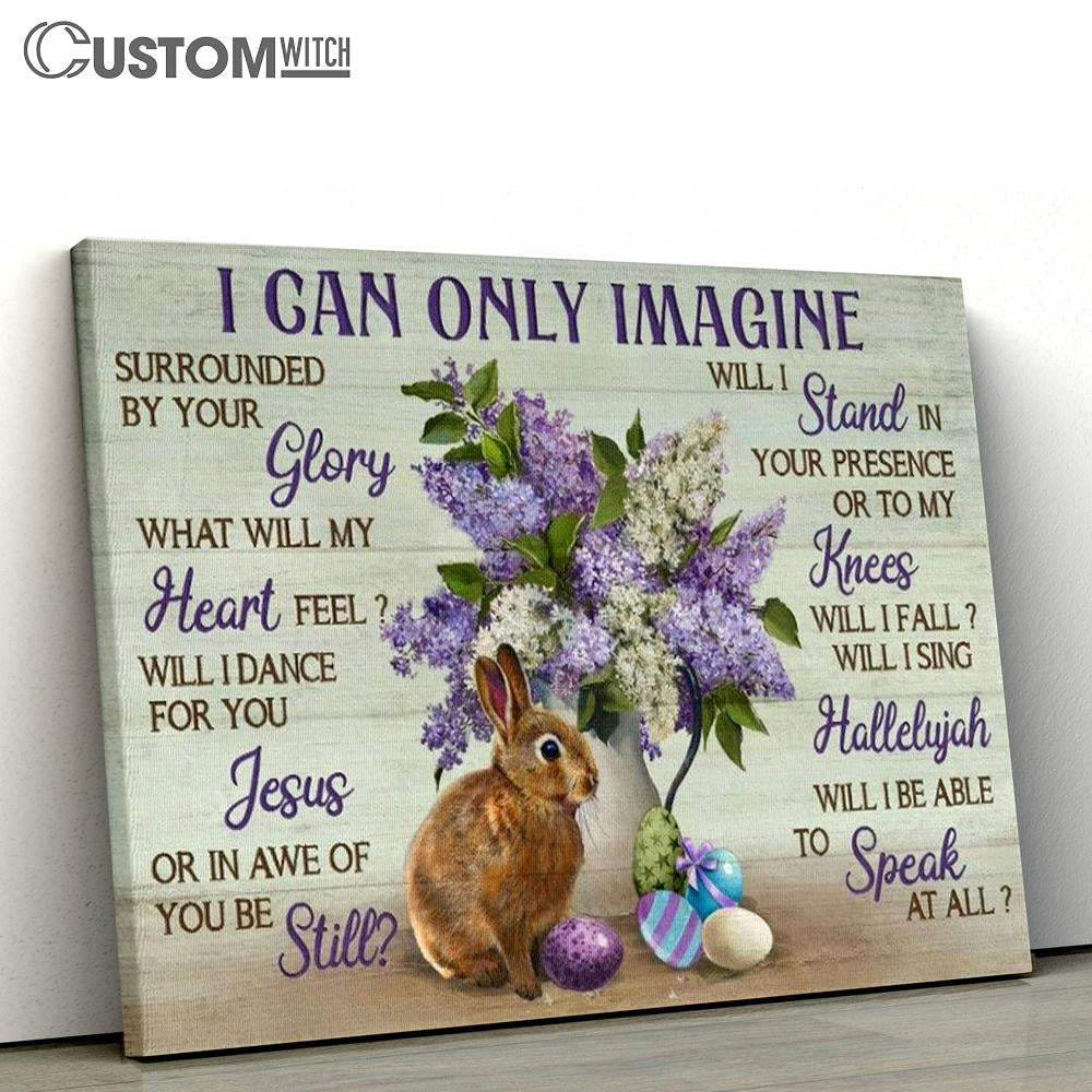 Beautiful Purple Flower Rabbit I Can Only Imagine Canvas Poster