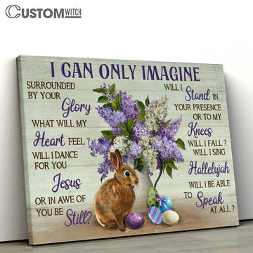 Beautiful Purple Flower Rabbit I Can Only Imagine Canvas Poster