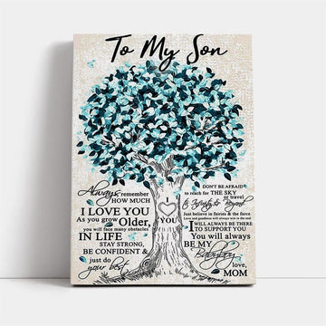 Beloved Tree To My Son Always Remember How Much I Love You Canvas, Mother&#39;s Day Canvas Art, Gift For Mom, Birthday Gift, Mother&#39;s Day Wall Art