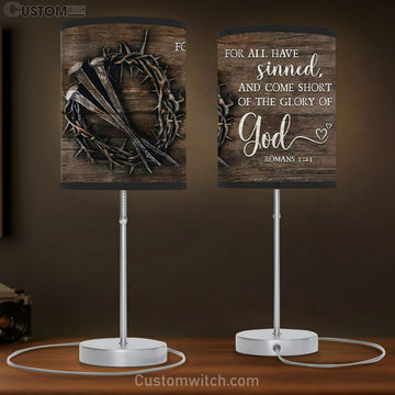 Bible Verse Lamp Gift For All Have Sinned Kjv Romans 323 Table Lamp Print - Christian Bedroom Decor