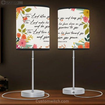 Bible Verse Lamp Gift Numbers 624-26 The Lord Bless You And Keep You Table Lamp Print - Christian Bedroom Decor
