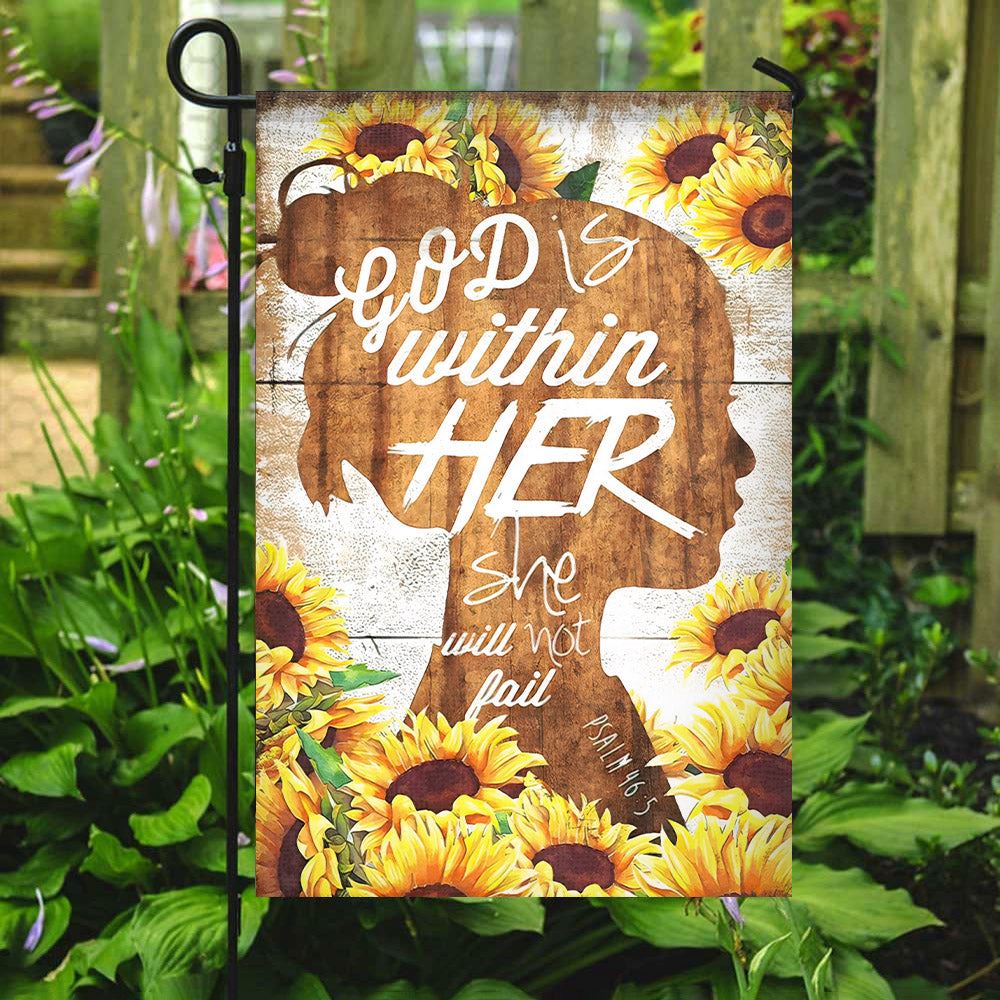 Bible Verses Flag, God Is Within Her She Will Not Fall, Psalms 465, Christian&#39;s Flag, Garden Flag, Decorative Flag, Christian Flag, Scripture Flag