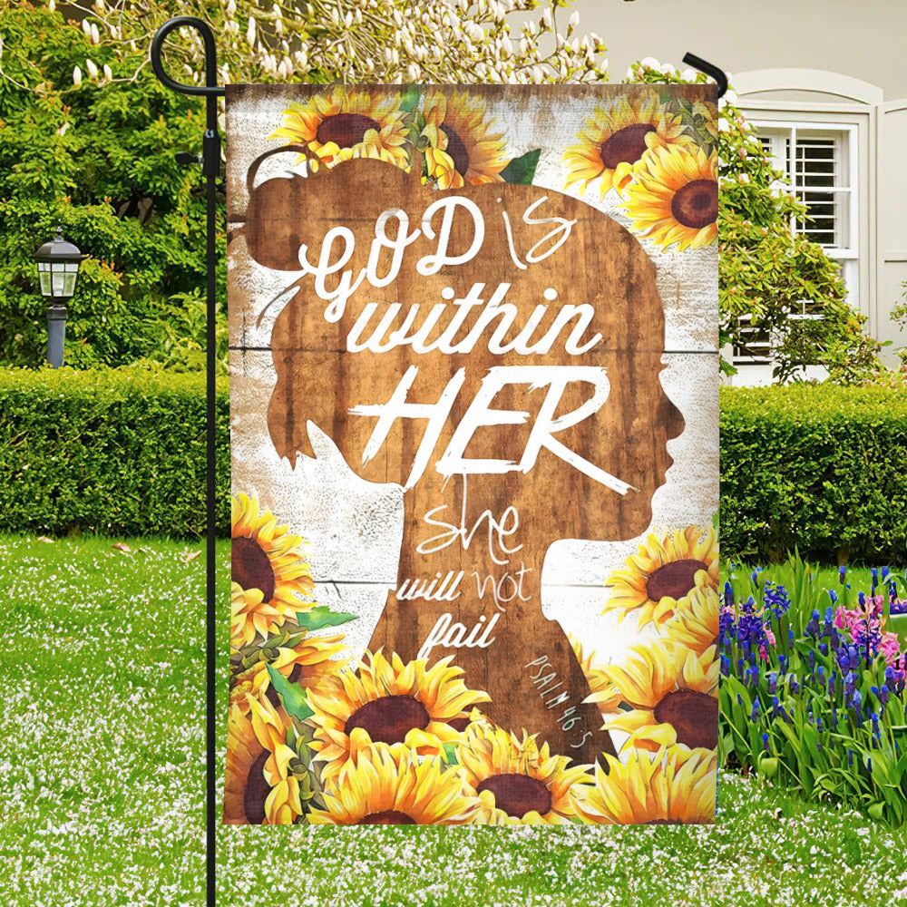 Bible Verses Flag, God Is Within Her She Will Not Fall, Psalms 465, Christian&#39;s Flag, Garden Flag, Decorative Flag, Christian Flag, Scripture Flag