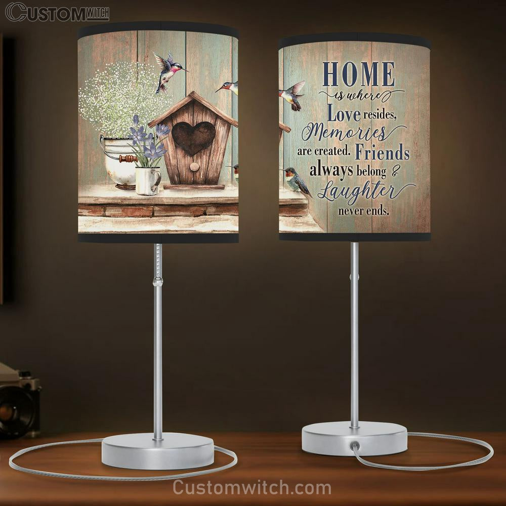 Birdhouse Hummingbird Home Is Where Love Resides Lamp Gift Table Lamp - Christian Lamp Gift - Religious Art