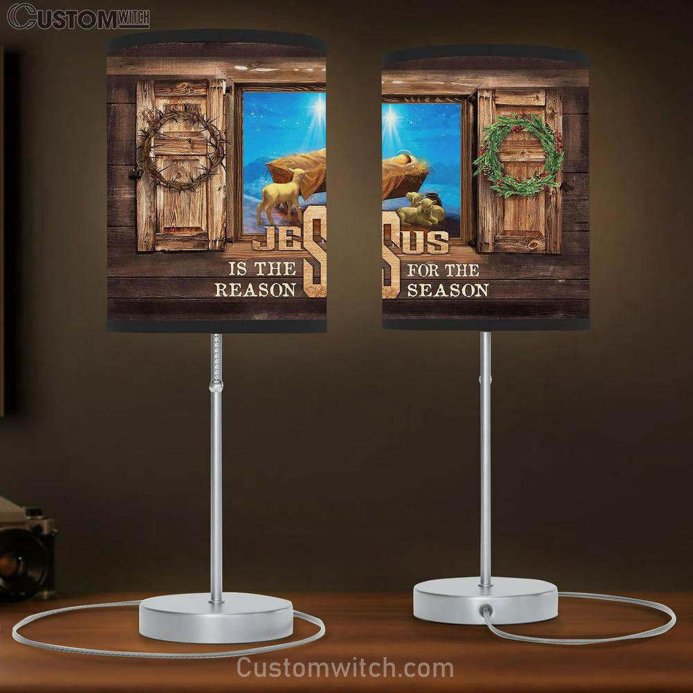 Birth Of Jesus Table Lamp - Jesus Is The Reason For The Season Lamp Gift Table Lamp - Christian Lamp Gift - Religious Art
