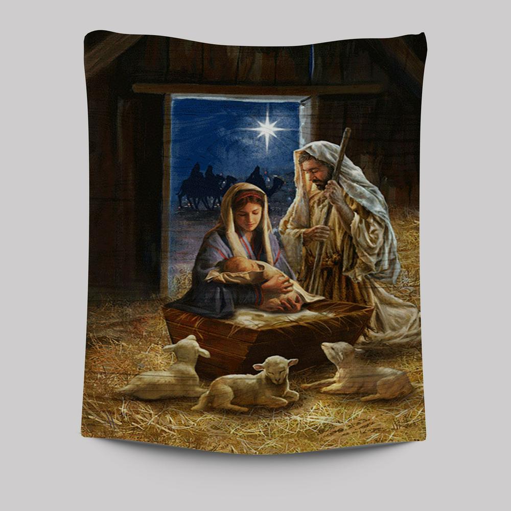 Birth Of Jesus Lamb Tapestry Wall Art - Bible Verse Tapestry Art - Inspirational Art -  Christian Indoor Wall Tapestries