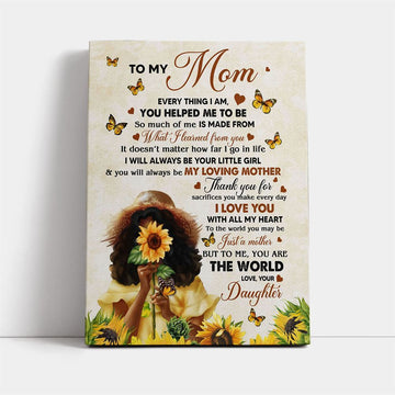 Black Daughter To My Mom Canvas, Mother&#39;s Day Canvas Art, Gift For Mom, Birthday Gift, Mother&#39;s Day Wall Art