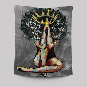 Black Queen African American God Is Love Tapestry Wall Art - Christian Wall Tapestry - Religious Tapestries Wall Hanging Prints