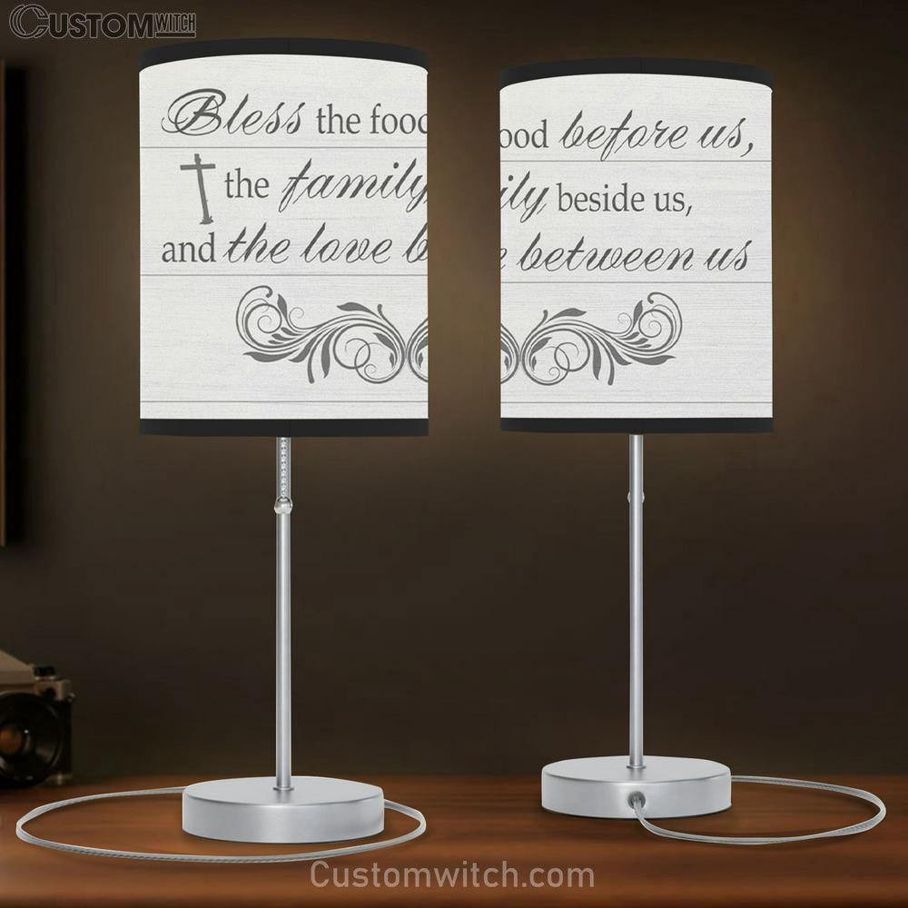 Bless The Food Before Us Table Lamp Gift - Christian Lamp Gift - Christian Bedroom Decor