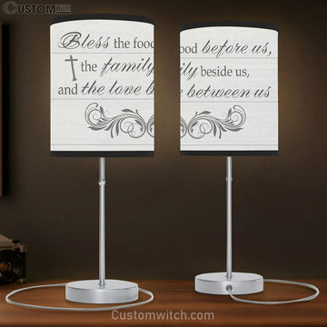 Bless The Food Before Us Table Lamp Gift - Christian Lamp Gift - Christian Bedroom Decor