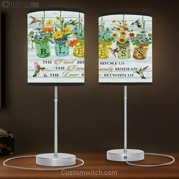 Bless The Food Before Us Table Lamp Gift - Christian Bedroom Decor