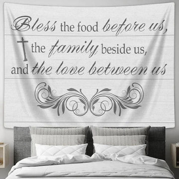 Bless The Food Before Us Tapestry Wall Art - Christian Wall Art - Christian Wall Decor