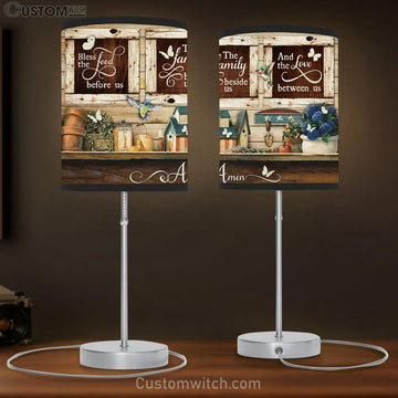 Bless The Food Before Us The Family Beside Us And The Love Between Us Large Table Lamp Art - Christian Lamp Gift Home Decor - Religious Table Lamp Prints