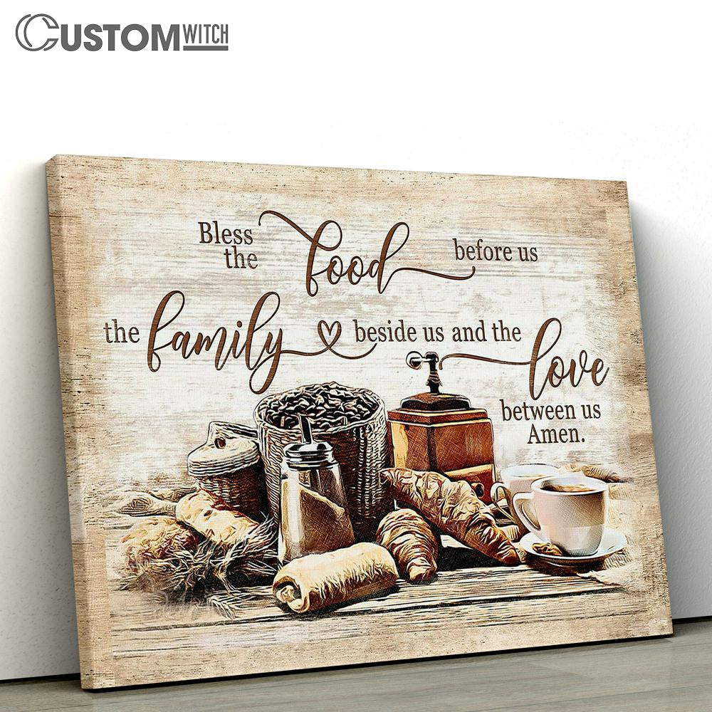 Bless The Food Before Us The Love Between Us Canvas Wall Art - Bible Verse Canvas - Religious Prints