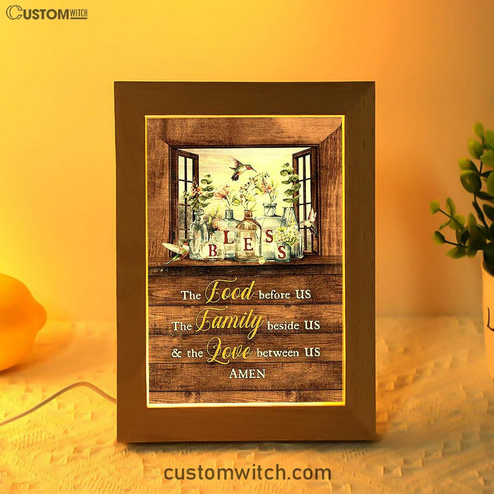 Bless The Love Between Us Hummingbird Gorgeous Jar Window Frame Frame Lamp - Christian Art - Religious Home Decor