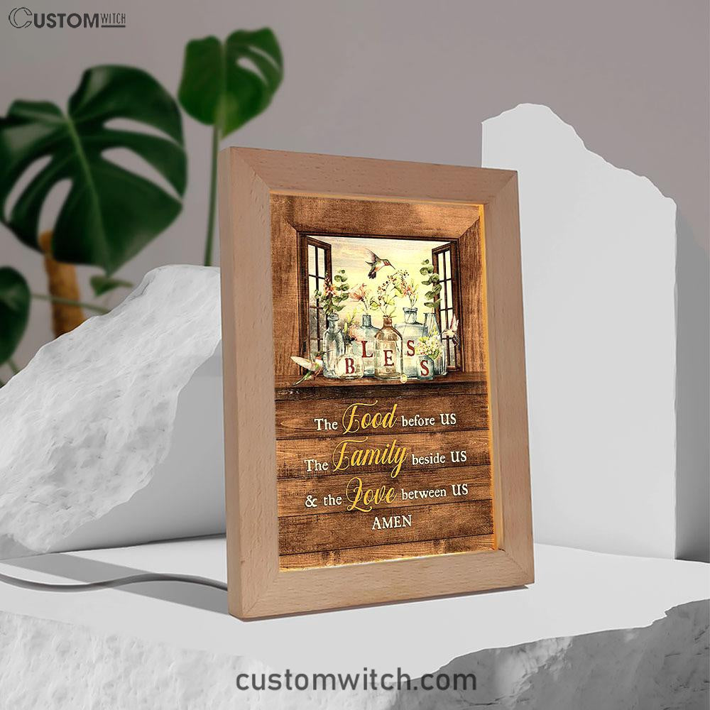 Bless The Love Between Us Hummingbird Gorgeous Jar Window Frame Frame Lamp - Christian Art - Religious Home Decor