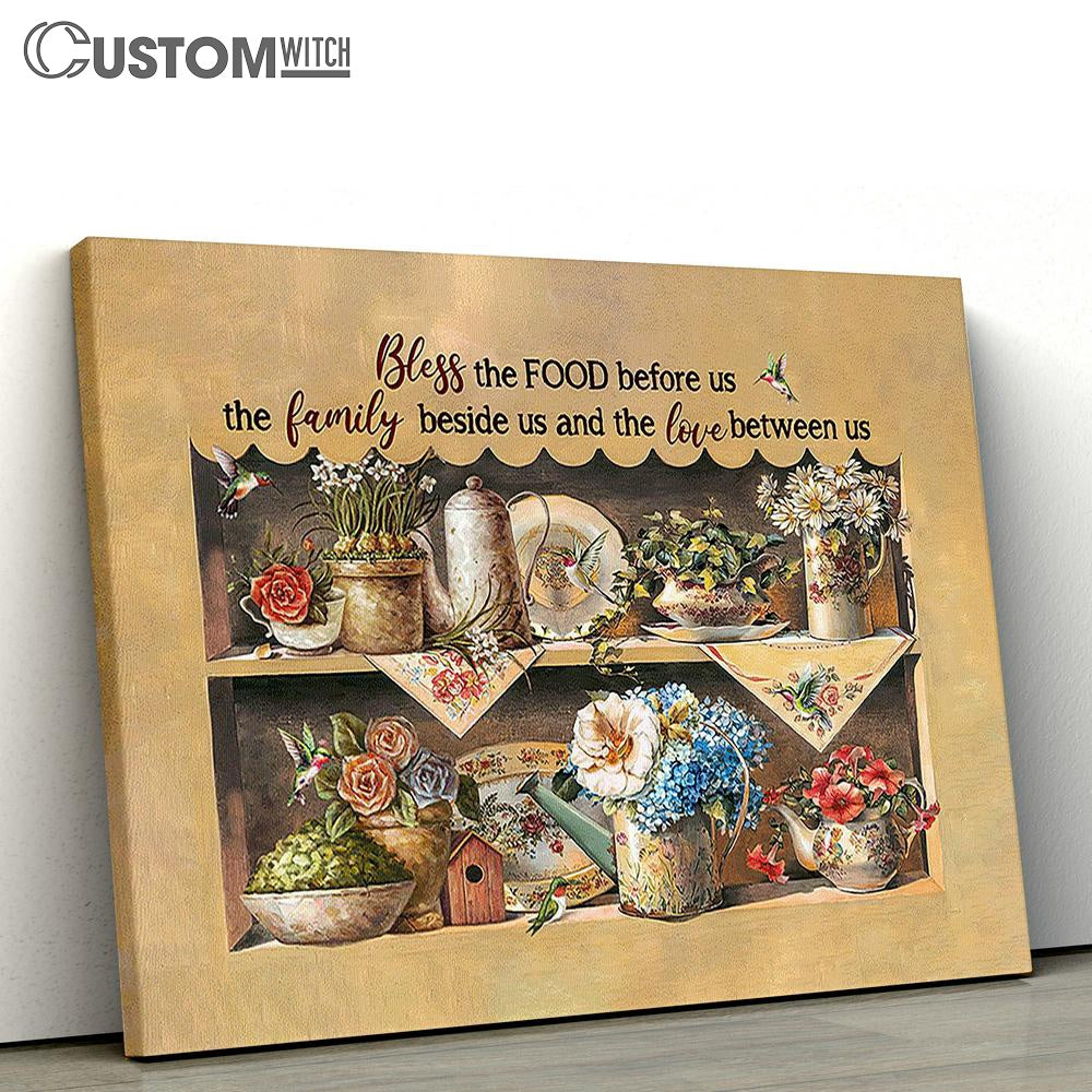 Bless the food before us Brilliant garden Canvas Wall Art - Bible Verse Canvas - Religious Prints
