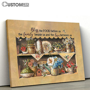 Bless the food before us Brilliant garden Canvas Wall Art - Bible Verse Canvas - Religious Prints