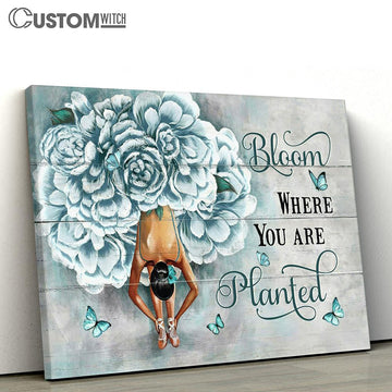 Bloom Where You Are Planted Ballet Butterfly Wall Art Canvas - Christian Wall Art - Religious Art