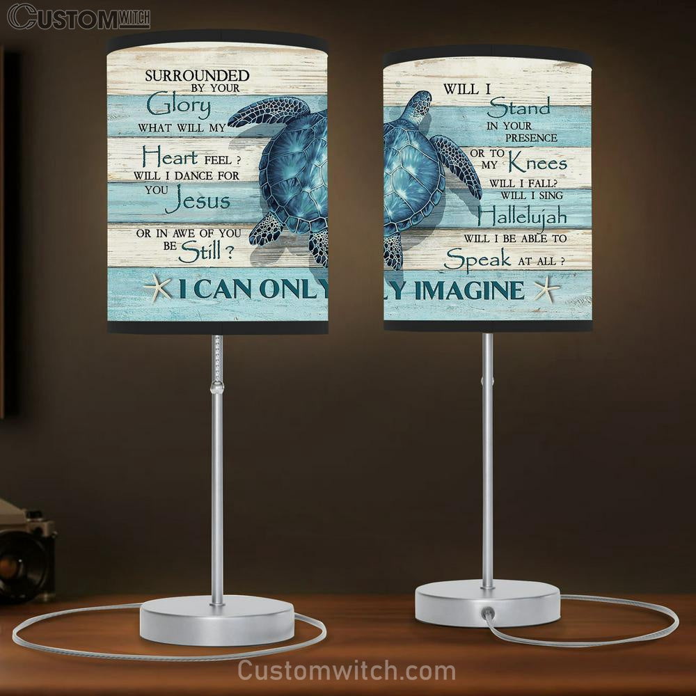 Blue Sea Turtle I Can Only Imagine Lamp Gift Table Lamp - Christian Lamp Gift - Religious Art