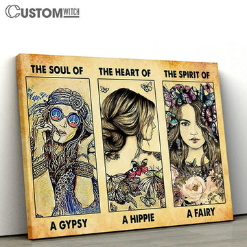 Bohemian Hippie Rustic Dragonfly Canvas Wall Decor - Encouragement Gifts for Women