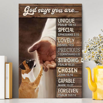 Boxer Boxer Jesus Hand God Says You Are Canvas - Christian Wall Art - Religious Home Decor