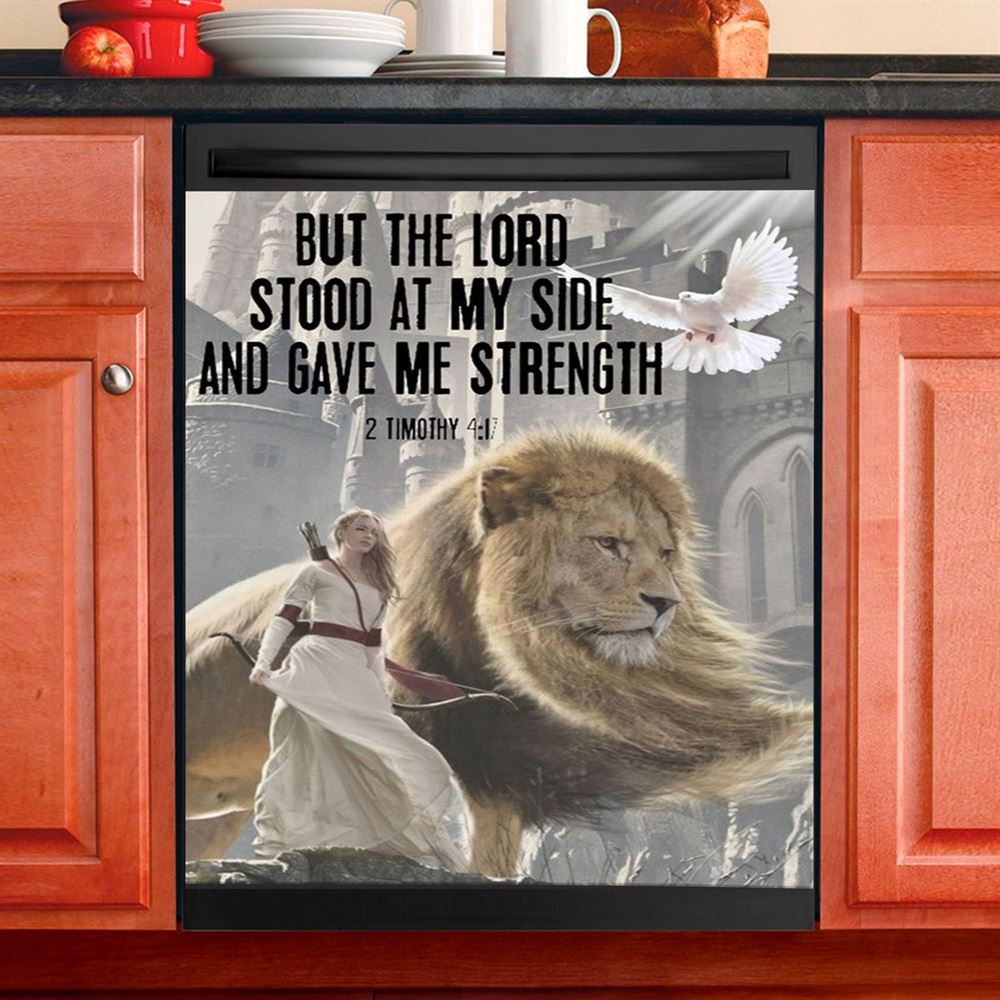 But The Lord Stood With Me And Gave Me Strength Dishwasher Cover, Christian Inspirational Dishwasher Magnet Cover