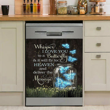 Butterfly Firefly Whisper I Love You To A Butterfly Dishwasher Cover, Christian Dishwasher Magnet Cover, Bible Verse Kitchen Decor