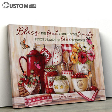 Butterfly Kitchen Utensils And Tools Bless The Food Before Us Canvas Poster