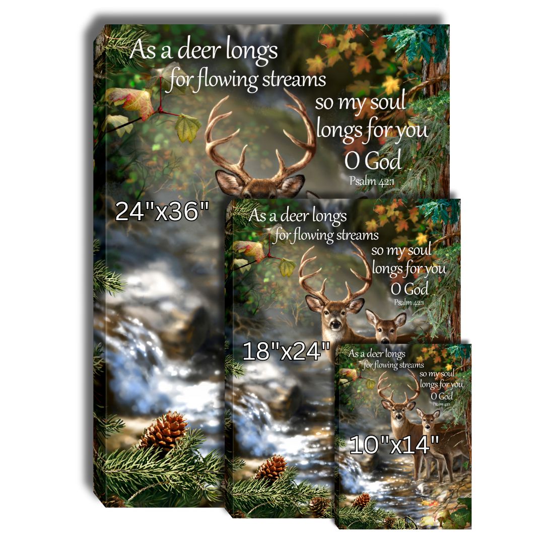 Deer Creek with Scripture Canvas Wall Art