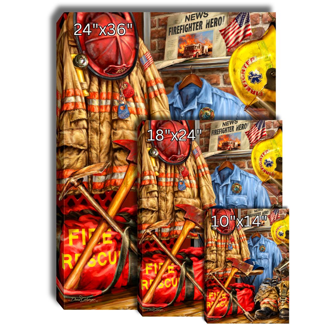 Firefighter Canvas Wall Art